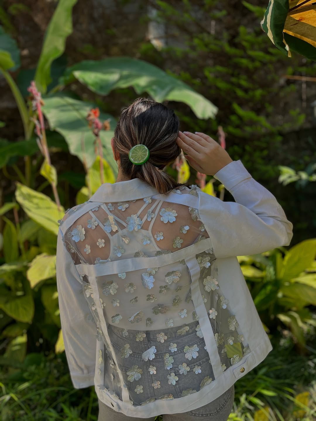 کت جین زنانه با ترکیب تور سایز ۳۶ تا ۴۴